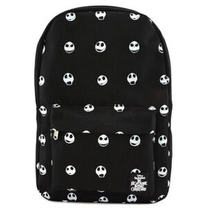 Loungefly Disney The Nightmare Before Christmas Jack Head Print Nylon Backpack.